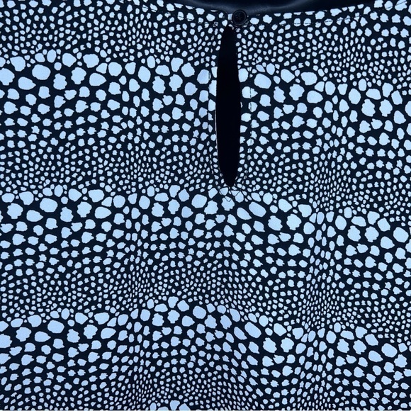 XL TALBOTS BLACK WHITE BLOUSE DOT PRINT LONG SLEEVE - Picture 8 of 10